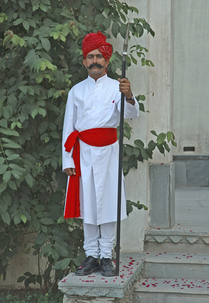 Rajput guard at Devigarh Rajasthan photograph by Raphael Shevelev