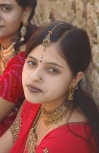 Indian girls dressed up for Teej festival in Jaisalmer Rajasthan
